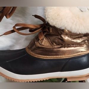 BEARPAW Diamond Metallic Shearling Lined Duck Boots